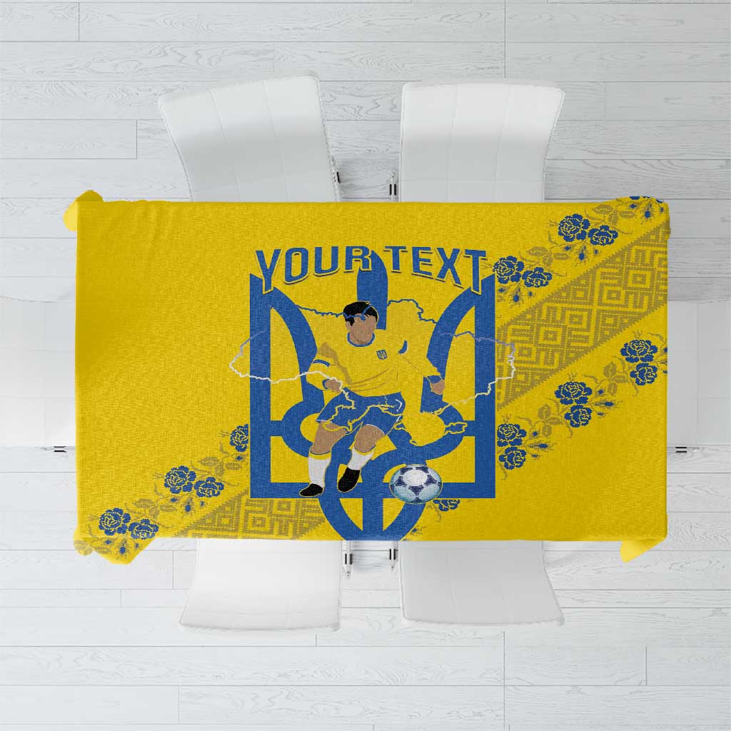 Personalised Ukraine Football Tablecloth Glory to Ukrainian