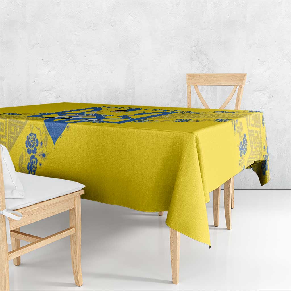 Personalised Ukraine Football Tablecloth Glory to Ukrainian
