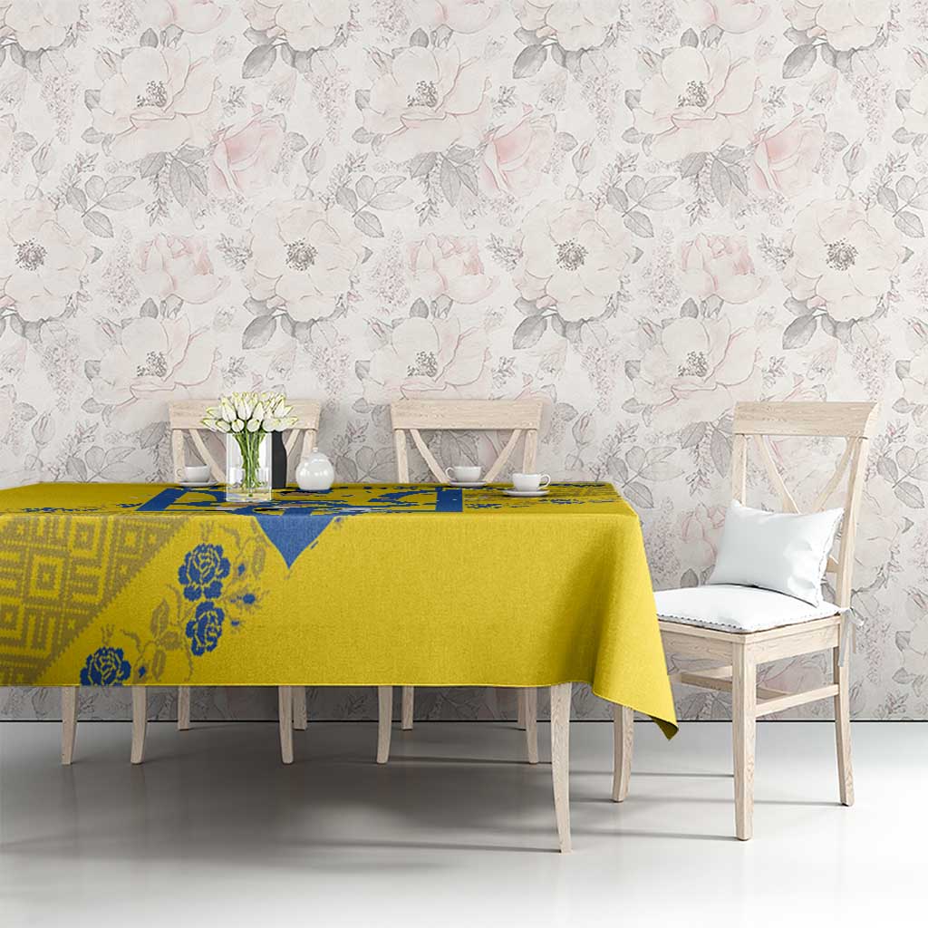 Personalised Ukraine Football Tablecloth Glory to Ukrainian