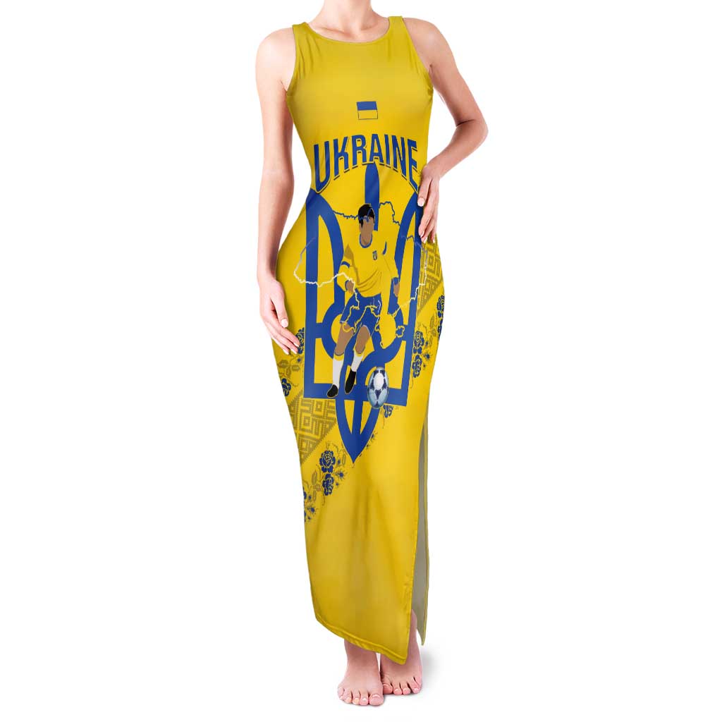 Personalised Ukraine Football Tank Maxi Dress Glory to Ukrainian
