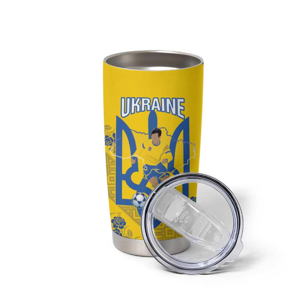 Personalised Ukraine Football Tumbler Cup Glory to Ukrainian