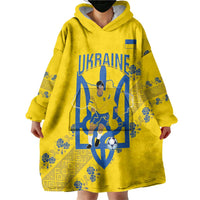 Personalised Ukraine Football Wearable Blanket Hoodie Glory to Ukrainian