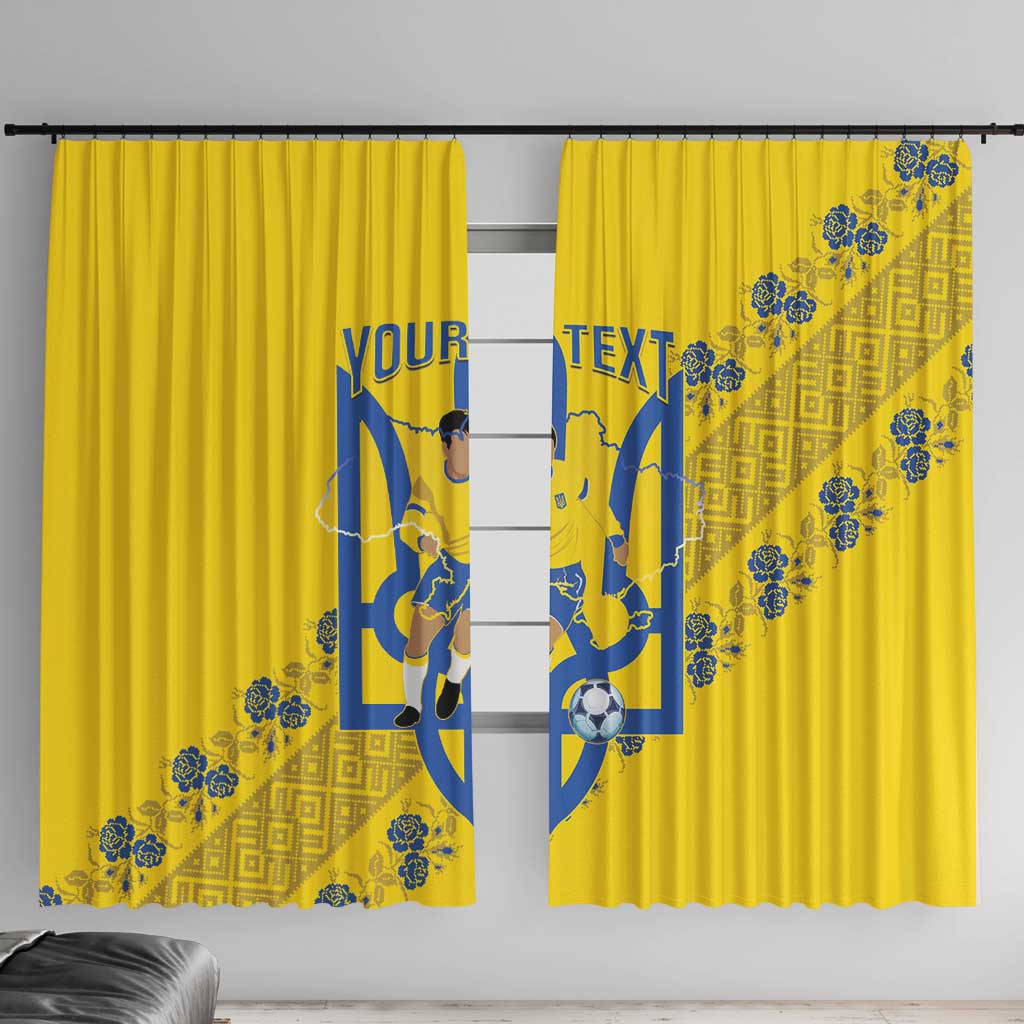 Personalised Ukraine Football Window Curtain Glory to Ukrainian