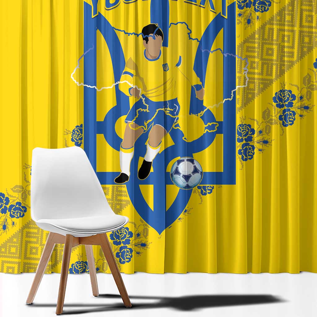 Personalised Ukraine Football Window Curtain Glory to Ukrainian