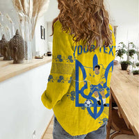 Personalised Ukraine Football Women Casual Shirt Glory to Ukrainian