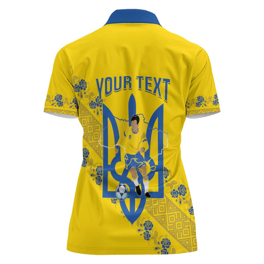 Personalised Ukraine Football Women Polo Shirt Glory to Ukrainian