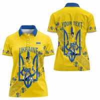 Personalised Ukraine Football Women Polo Shirt Glory to Ukrainian