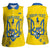 Personalised Ukraine Football Women Sleeveless Polo Shirt Glory to Ukrainian