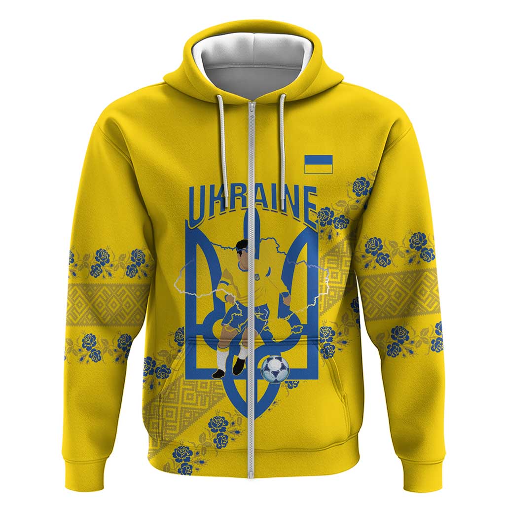 Personalised Ukraine Football Zip Hoodie Glory to Ukrainian