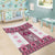 Ukraine Area Rug Traditional Braided Rope Belt Pink Folk Pattern