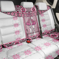 Ukraine Back Car Seat Cover Traditional Braided Rope Belt Pink Folk Pattern