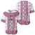 Ukraine Baseball Jersey Traditional Braided Rope Belt Pink Folk Pattern