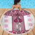 Ukraine Beach Blanket Traditional Braided Rope Belt Pink Folk Pattern