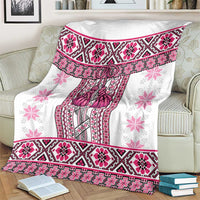 Ukraine Blanket Traditional Braided Rope Belt Pink Folk Pattern