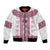 Ukraine Bomber Jacket Traditional Braided Rope Belt Pink Folk Pattern