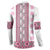 Ukraine Button Sweatshirt Traditional Braided Rope Belt Pink Folk Pattern