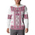 Ukraine Button Sweatshirt Traditional Braided Rope Belt Pink Folk Pattern