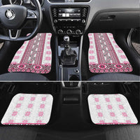Ukraine Car Mats Traditional Braided Rope Belt Pink Folk Pattern