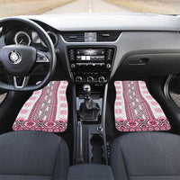 Ukraine Car Mats Traditional Braided Rope Belt Pink Folk Pattern