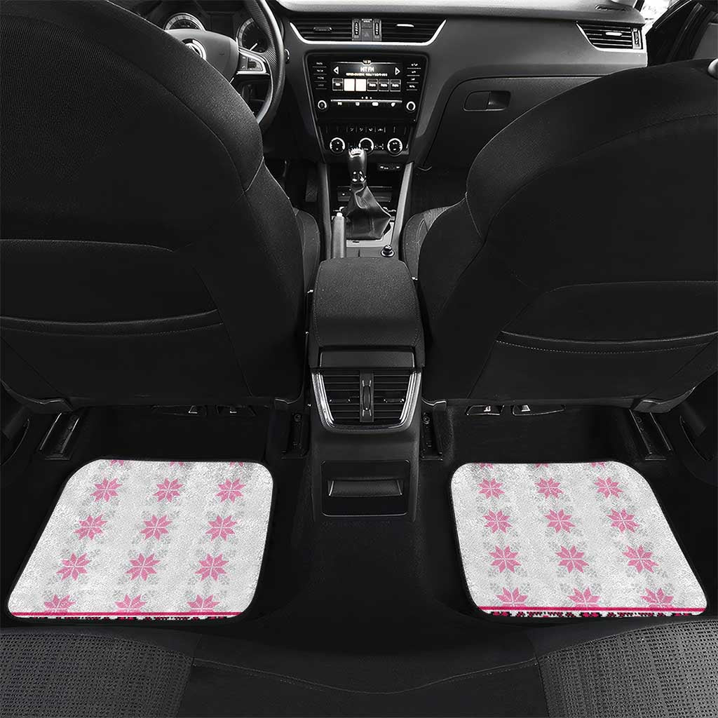 Ukraine Car Mats Traditional Braided Rope Belt Pink Folk Pattern