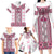 Ukraine Family Matching Long Sleeve Bodycon Dress and Hawaiian Shirt Traditional Braided Rope Belt Pink Folk Pattern