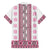Ukraine Family Matching Off The Shoulder Long Sleeve Dress and Hawaiian Shirt Traditional Braided Rope Belt Pink Folk Pattern