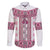 Ukraine Family Matching Short Sleeve Bodycon Dress and Hawaiian Shirt Traditional Braided Rope Belt Pink Folk Pattern