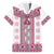 Ukraine Family Matching Summer Maxi Dress and Hawaiian Shirt Traditional Braided Rope Belt Pink Folk Pattern