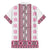 Ukraine Family Matching Summer Maxi Dress and Hawaiian Shirt Traditional Braided Rope Belt Pink Folk Pattern