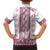 Ukraine Family Matching Tank Maxi Dress and Hawaiian Shirt Traditional Braided Rope Belt Pink Folk Pattern