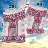 Ukraine Garden Flag Traditional Braided Rope Belt Pink Folk Pattern