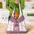 Ukraine Grocery Bag Traditional Braided Rope Belt Pink Folk Pattern