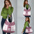 Ukraine Grocery Bag Traditional Braided Rope Belt Pink Folk Pattern