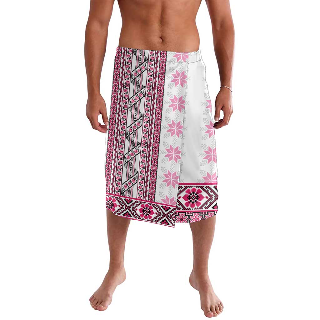 Ukraine Lavalava Traditional Braided Rope Belt Pink Folk Pattern