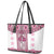 Ukraine Leather Tote Bag Traditional Braided Rope Belt Pink Folk Pattern