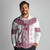 Ukraine Long Sleeve Polo Shirt Traditional Braided Rope Belt Pink Folk Pattern