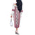 Ukraine Off The Shoulder Long Sleeve Dress Traditional Braided Rope Belt Pink Folk Pattern
