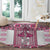 Ukraine Round Carpet Traditional Braided Rope Belt Pink Folk Pattern