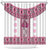 Ukraine Shower Curtain Traditional Braided Rope Belt Pink Folk Pattern
