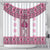 Ukraine Shower Curtain Traditional Braided Rope Belt Pink Folk Pattern