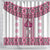 Ukraine Shower Curtain Traditional Braided Rope Belt Pink Folk Pattern