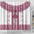 Ukraine Shower Curtain Traditional Braided Rope Belt Pink Folk Pattern