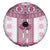 Ukraine Spare Tire Cover Traditional Braided Rope Belt Pink Folk Pattern