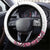 Ukraine Steering Wheel Cover Traditional Braided Rope Belt Pink Folk Pattern
