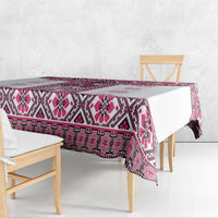 Ukraine Tablecloth Traditional Braided Rope Belt Pink Folk Pattern