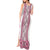 Ukraine Tank Maxi Dress Traditional Braided Rope Belt Pink Folk Pattern