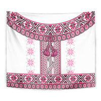 Ukraine Tapestry Traditional Braided Rope Belt Pink Folk Pattern