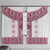 Ukraine Window Curtain Traditional Braided Rope Belt Pink Folk Pattern