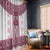 Ukraine Window Curtain Traditional Braided Rope Belt Pink Folk Pattern