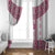 Ukraine Window Curtain Traditional Braided Rope Belt Pink Folk Pattern